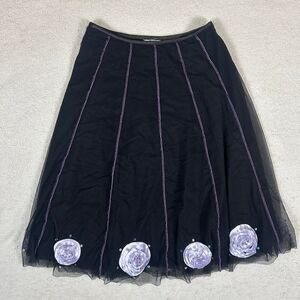 Zelie Whimsigoth Purple Rose Tulle Midi Skirt